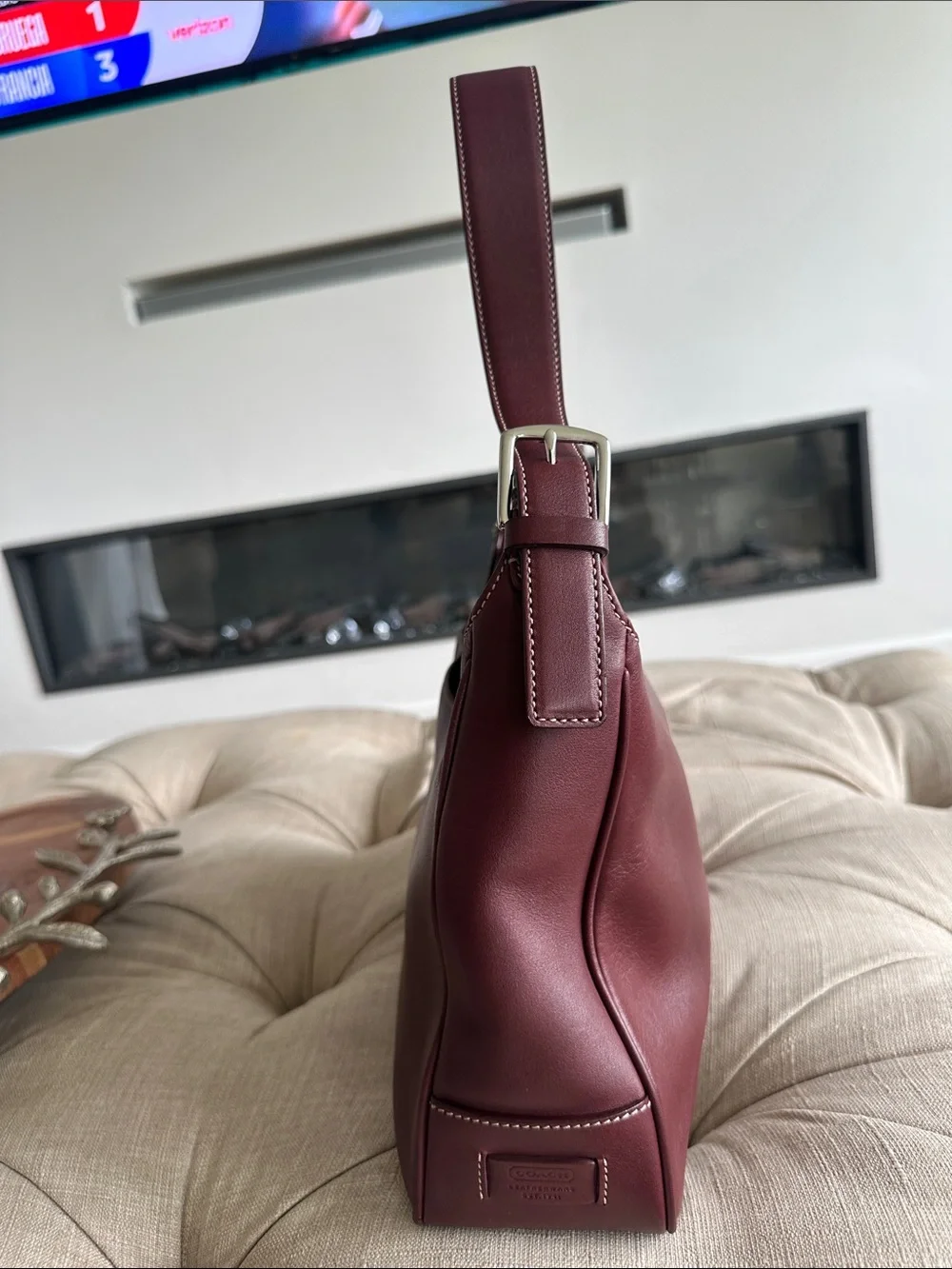 Coach Burgundy Leather Shoulder Bag